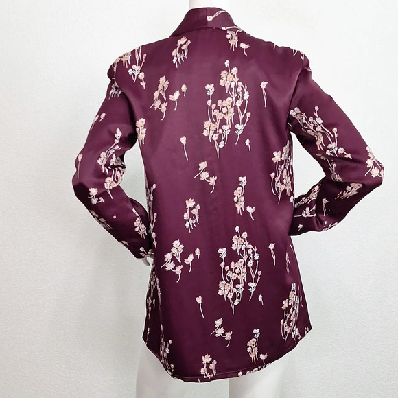 Anthropologie Etta:twa Tavie Romantic Satin Oversized Open Blazer Jacket Size XS - Picture 6 of 10